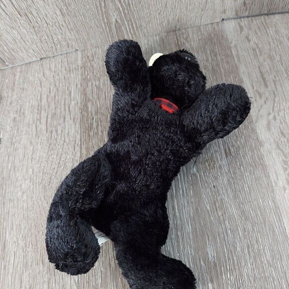 The Bearington Collection Black Puppy Dog w/ Red Bow Plush Jackson Jr - Picture 4 of 5